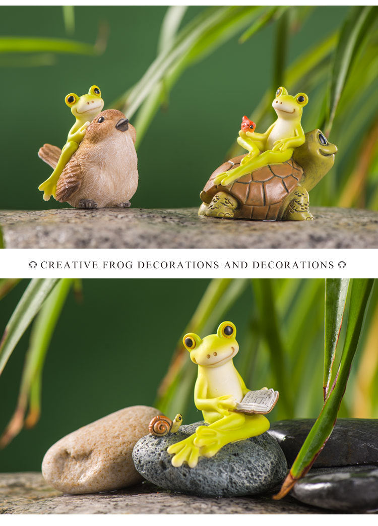 Simulation de fée de grenouille animale, Mini ornement en résine, décoration de jardin, Figurines miniatures, Micro paysage, Terrarium, cadeau artisanal