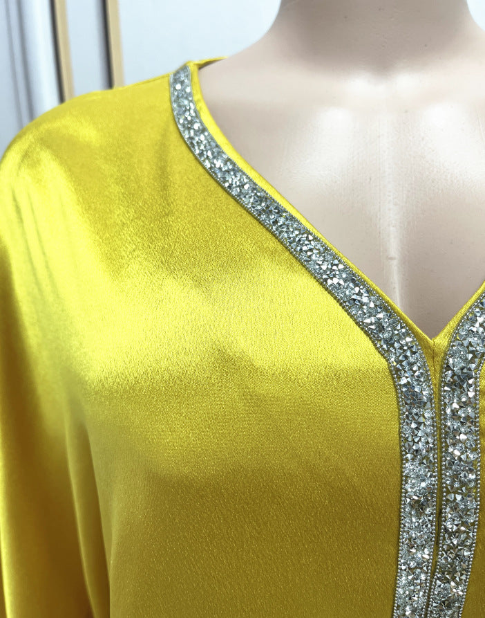 Jalabiya-Robe musulmane élégante pour femmes, caftan moyen, ceinture, Eid, Dubaï, Abaya islamique, Turquie, robes de soirée, Ramadan Abayas