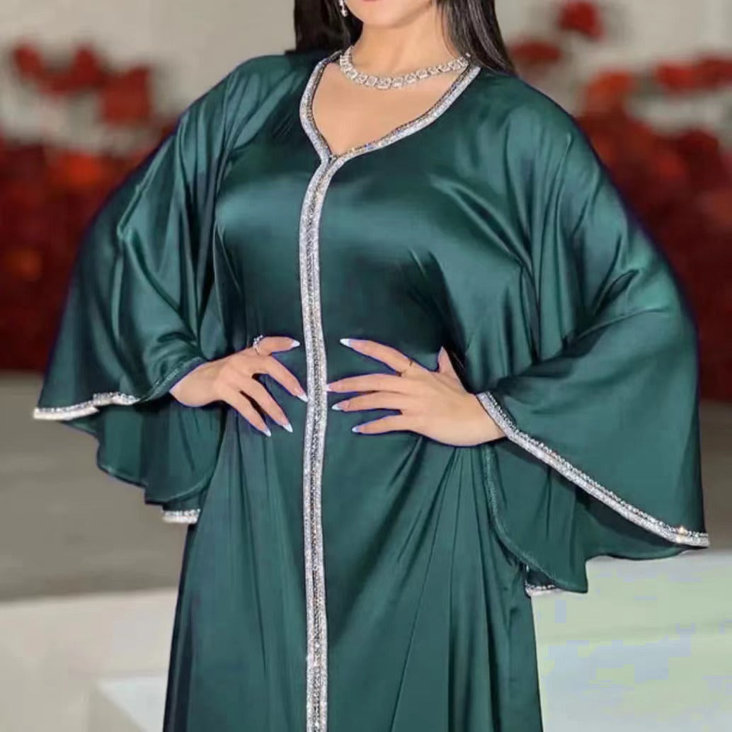 Jalabiya-Robe musulmane élégante pour femmes, caftan moyen, ceinture, Eid, Dubaï, Abaya islamique, Turquie, robes de soirée, Ramadan Abayas