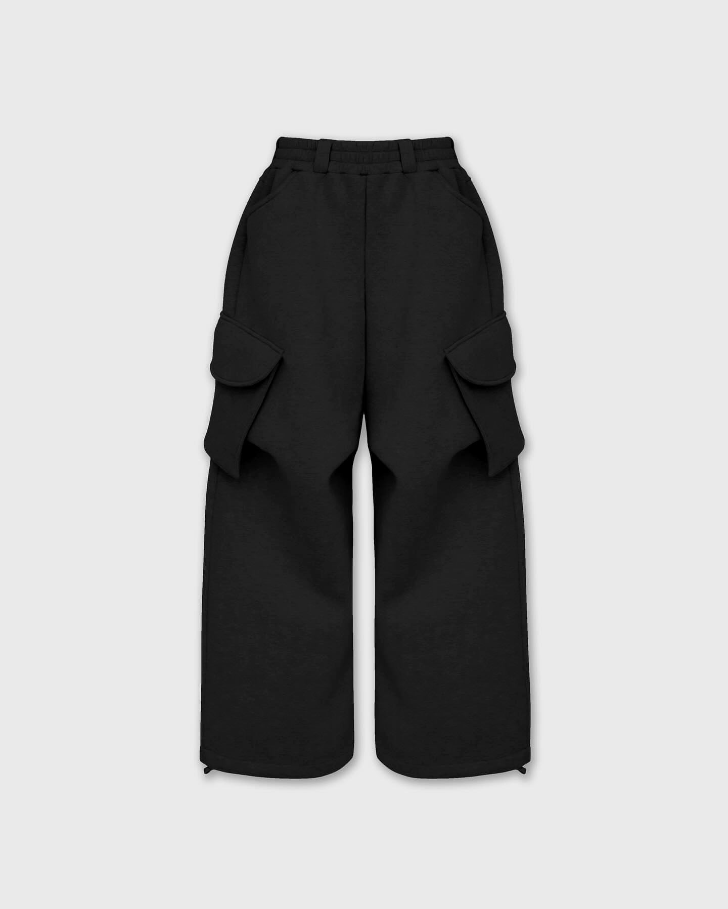 Mjd Heavy-Duty Three-Dimensional Pleated Curved Hem Sweatpants with Large Pockets, Baggy Style, Jogger Cuffs, Gray Sports Trousers Koin