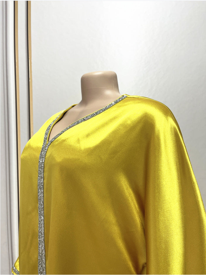 Jalabiya-Robe musulmane élégante pour femmes, caftan moyen, ceinture, Eid, Dubaï, Abaya islamique, Turquie, robes de soirée, Ramadan Abayas
