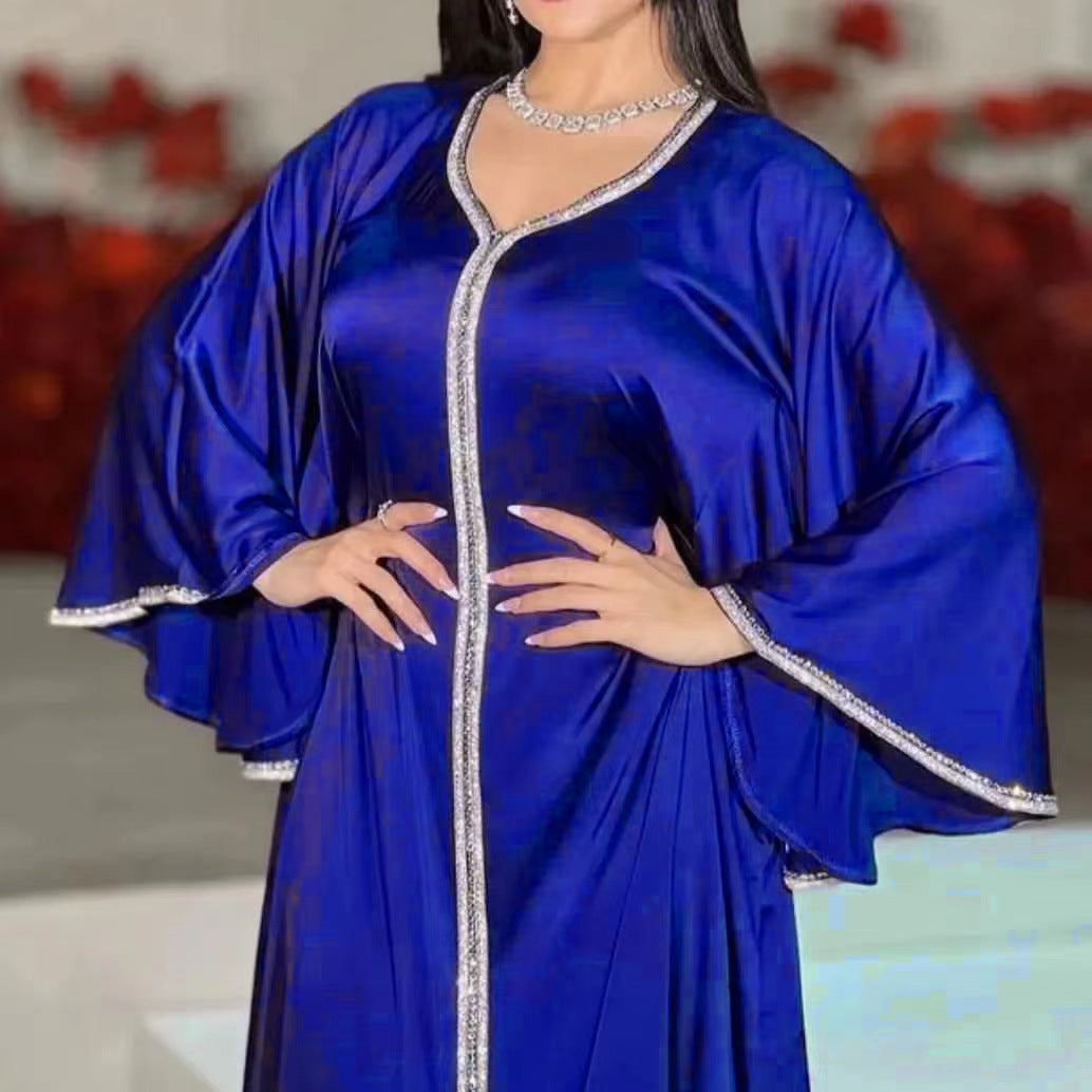 Jalabiya-Robe musulmane élégante pour femmes, caftan moyen, ceinture, Eid, Dubaï, Abaya islamique, Turquie, robes de soirée, Ramadan Abayas