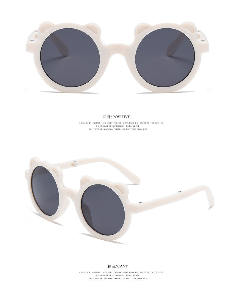 Mignon petit ours pliant enfants lunettes de soleil garçons filles Protection solaire lunettes de soleil mode bébé Protection UV lunettes pour enfants