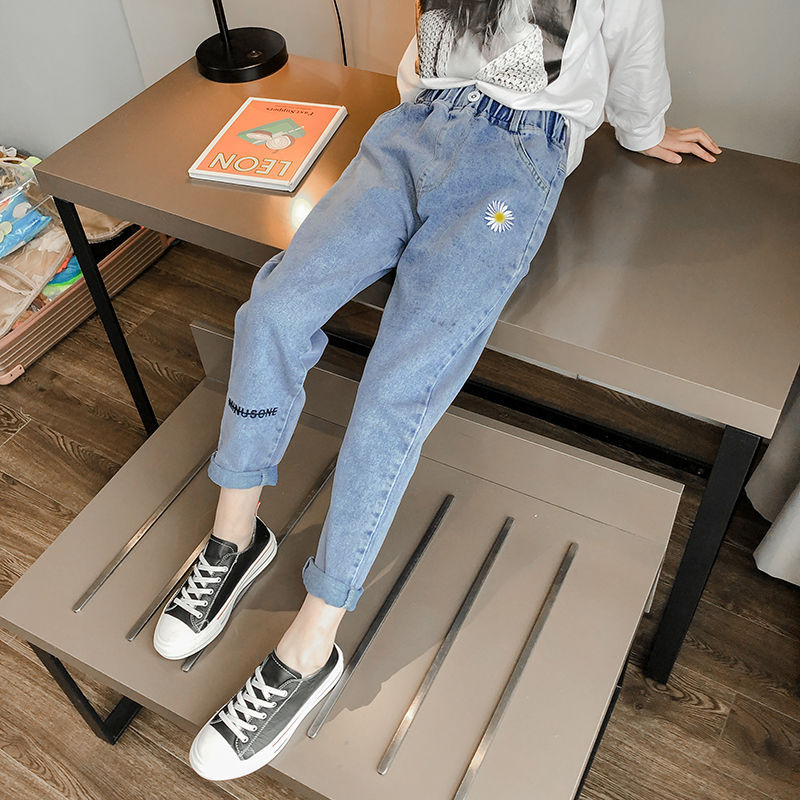 New Fashion Girls Jean Spring Summer and Autumn Soft Casual Boutique Cotton Kawaii Girls Elegant Jean Children's Pants 3-12Y