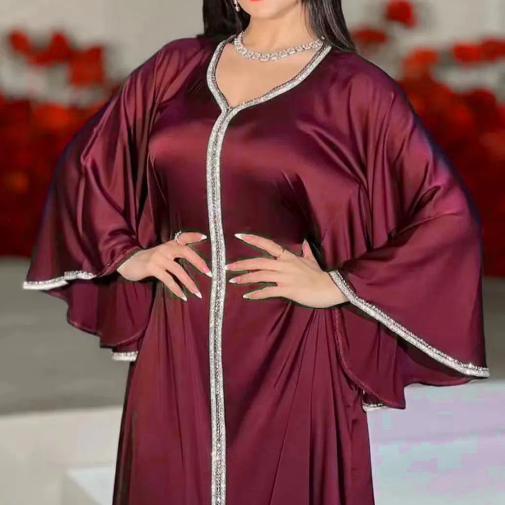 Jalabiya-Robe musulmane élégante pour femmes, caftan moyen, ceinture, Eid, Dubaï, Abaya islamique, Turquie, robes de soirée, Ramadan Abayas