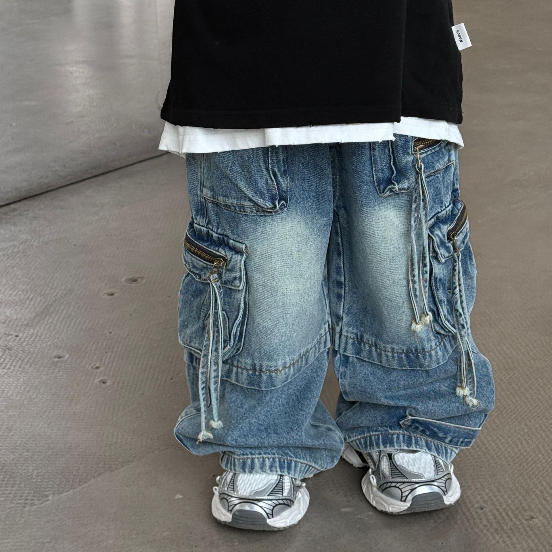 Bébé enfants Denim pantalon printemps automne nouveau à la mode Cargo jean garçon Style coréen décontracté beau pleine longueur poche pantalon