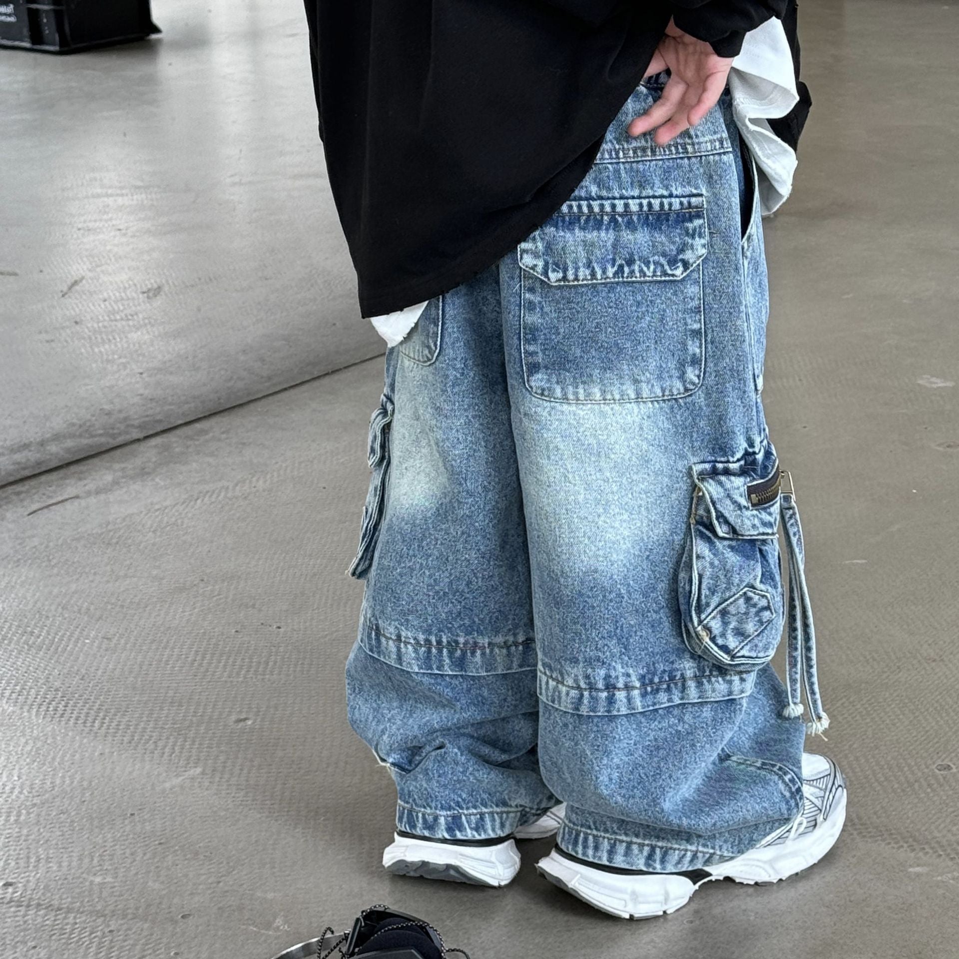 Bébé enfants Denim pantalon printemps automne nouveau à la mode Cargo jean garçon Style coréen décontracté beau pleine longueur poche pantalon