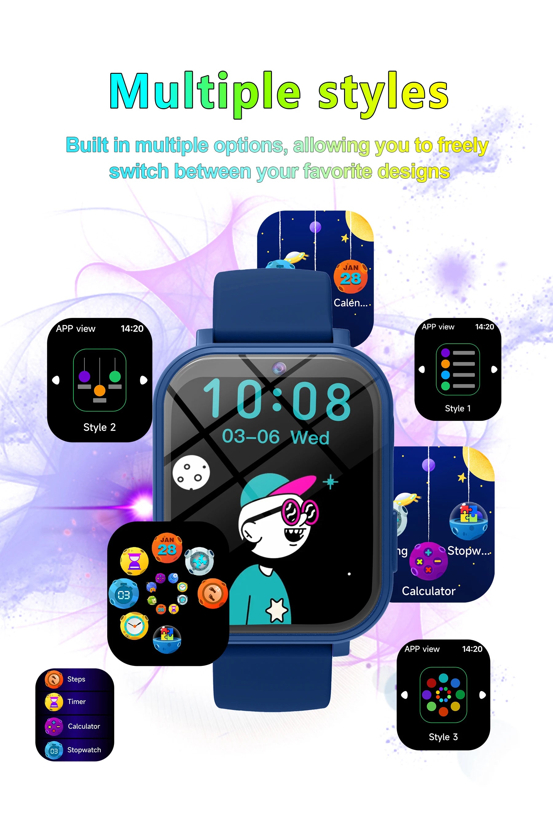 Nouveaux enfants Smartwatch jeux HD caméra frontale surveillance du sommeil lampe de poche électronique écran tactile alarme calculatrice cadeau garçons filles