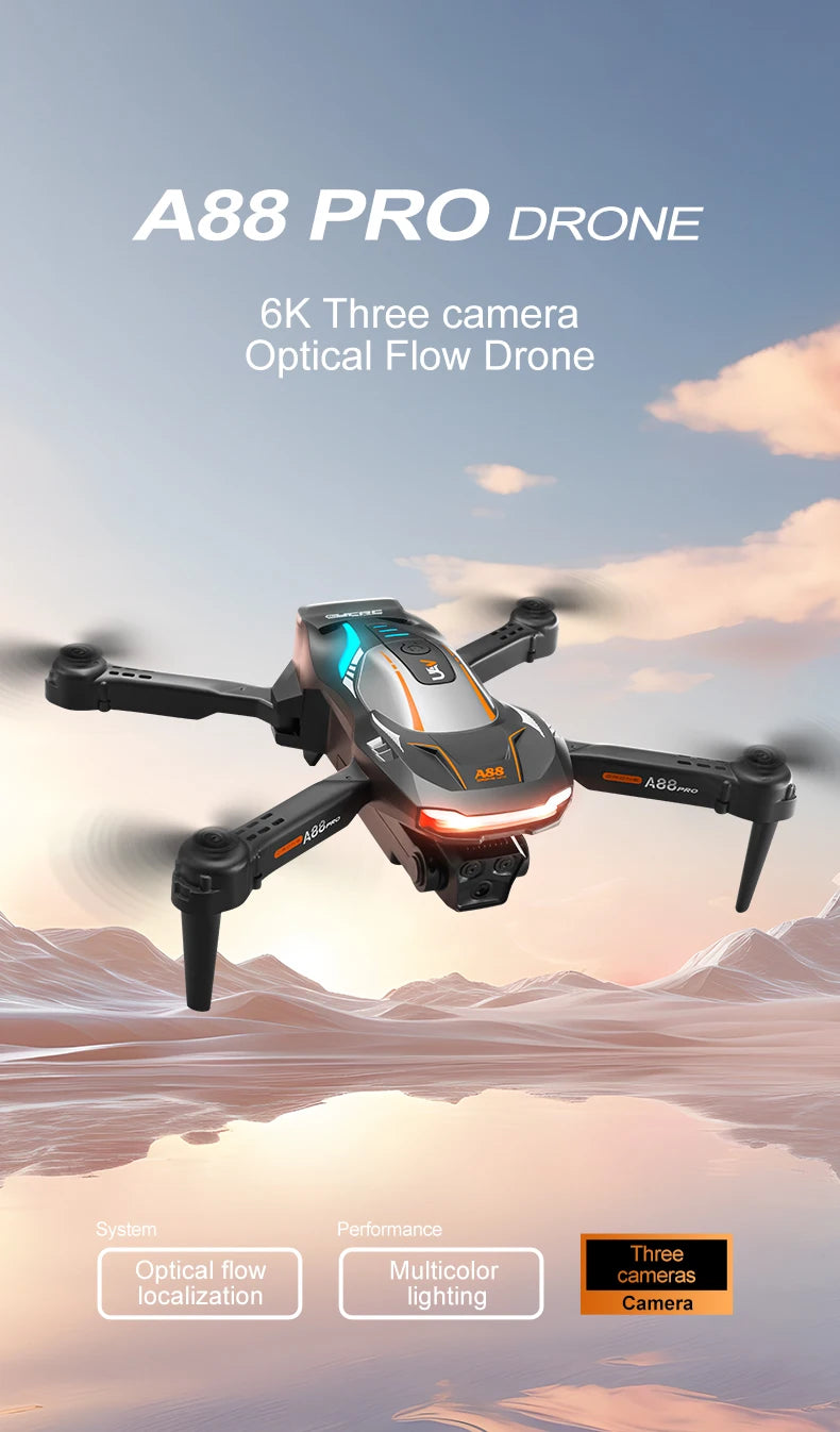 Mini importateur A88 avec caméra pour touristes 8K, haute définition, photographie aérienne professionnelle, GPS, évitement d'obstacles, quadrirotor, importateur de sécurité RC