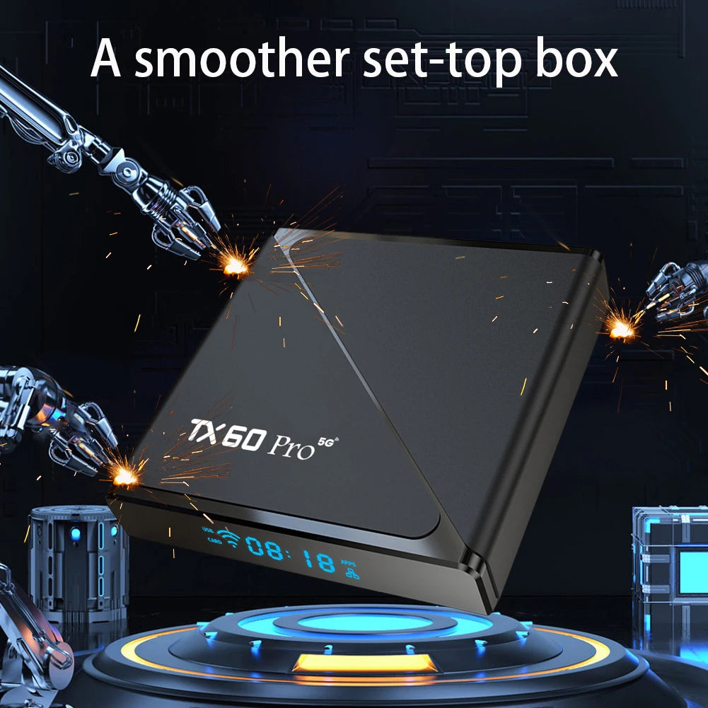 Smart TV Box TX60 PRO Android 24 TV Box 14K 2.4G 5G double WiFi 6 décodeur lecteur multimédia vidéo maison décodeur intelligent