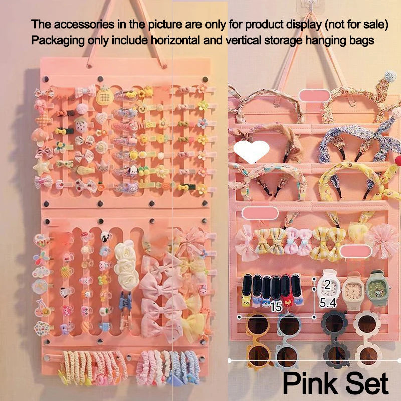 Accessoires pour cheveux, organisateur de rangement suspendu, décoration murale, rangement des nœuds de cheveux, pinces à cheveux, corde à cheveux, lunettes, rangement d'organisation
