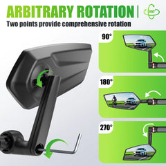 RBRL rétroviseur de vélo vtt guidon fin miroir HD grand Angle étendu Durable vélo rétroviseurs latéraux pour Scooter électrique