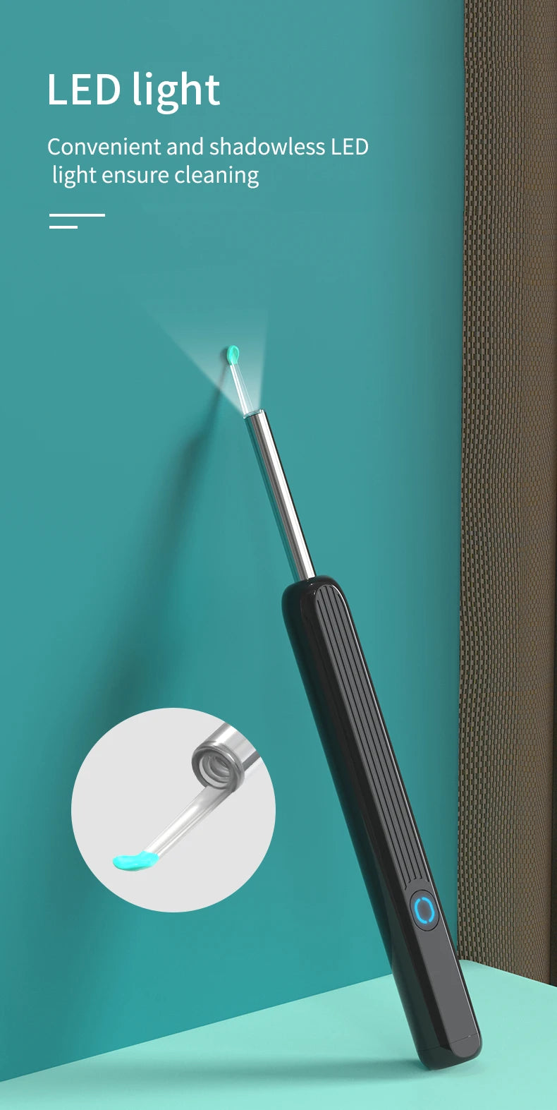 NE3 nettoyeur d'oreilles outil de retrait de cire d'oreille de haute précision avec caméra LED Otoscope sans fil Kit de nettoyage d'oreille intelligent meilleur cadeau