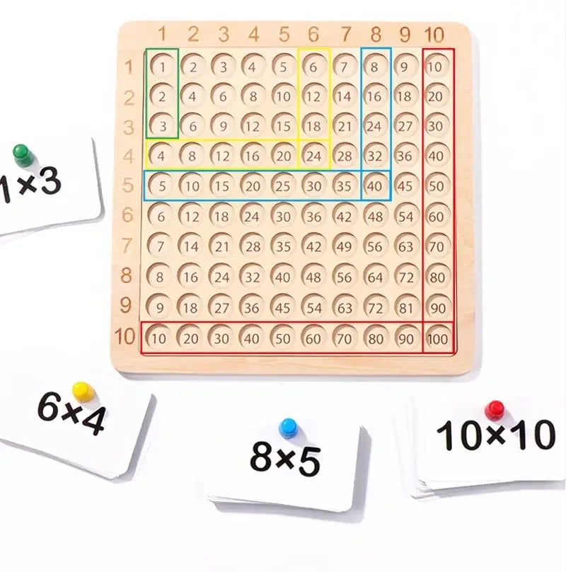 Jouets éducatifs en bois Montessori pour enfants, jouets mathématiques pour bébés, Table de Multiplication 99, outils pédagogiques d'arithmétique, cadeaux pour enfants