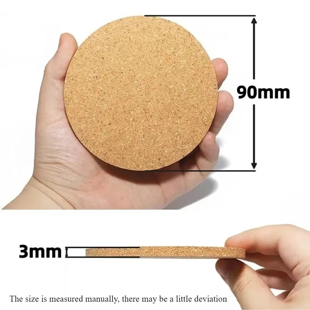 Sous-verres ronds en liège naturel, 10 pièces, tapis en bois, durables, antidérapants, pour thé, café, tasse, porte-boissons, décoration de Table, fournitures pour la maison, bricolage