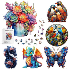 Jouets de puzzle en bois - Montessori - Puzzle en bois irrégulier - Puzzle 3D pour adultes - Cadeaux pour enfants - Puzzle haute difficulté