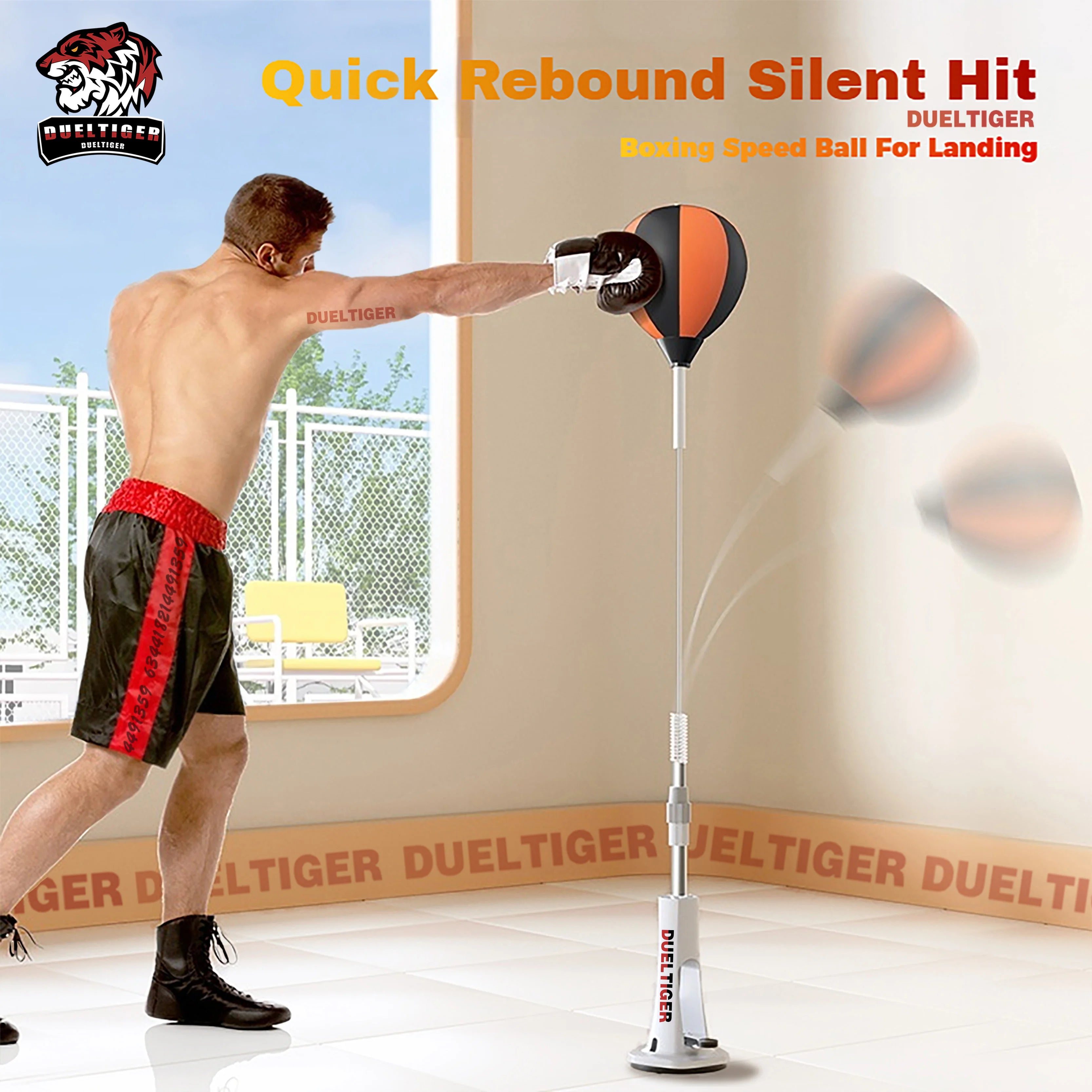 Sac réflexe de boxe gonflable pour l'entraînement de réaction, de visée et d'agilité, équipement de Fitness à domicile, sac de boxe d'installation en un clic