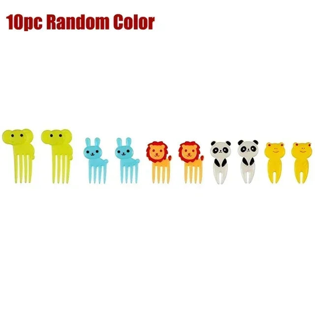 40 pièces fourchette à fruits dessin animé enfants gâteau cure-dents à fruits Mini fourchette à animaux en plastique de qualité alimentaire Bento déjeuner Bento accessoires décor de fête