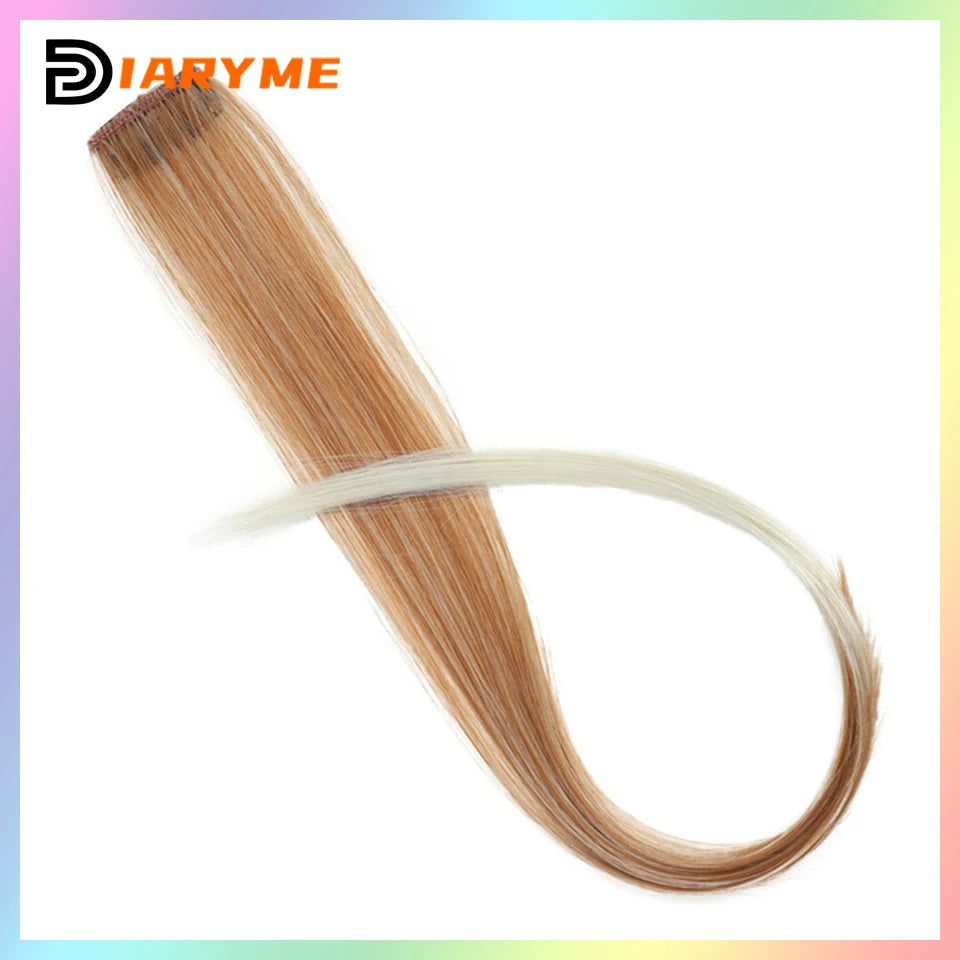 Colorful curly synthetic hair extensions for girls, long clip-in hairpiece, multicolored party strands, wig piece, for women and children