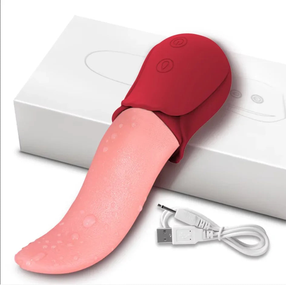 Vibromasseur Rose à succion avec léchage de langue pour femmes, Stimulation clitoridienne, stimulateur de mamelons, produits pour adultes, jouets sexuels