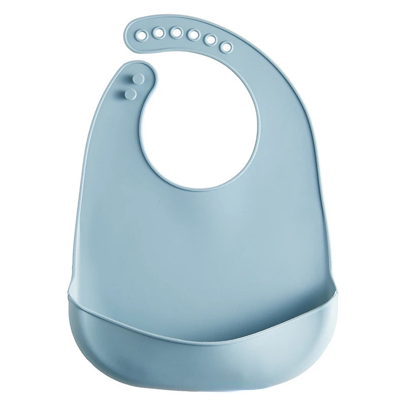 Bavoirs imperméables en Silicone pour bébés, couleur unie, réglage à 6 vitesses, poche de salive, tissus à roter pour enfants, accessoires pour nouveau-nés