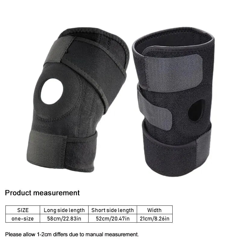 Knee brace with lateral stabilizers, adjustable and breathable, suitable for sports training and knee pain