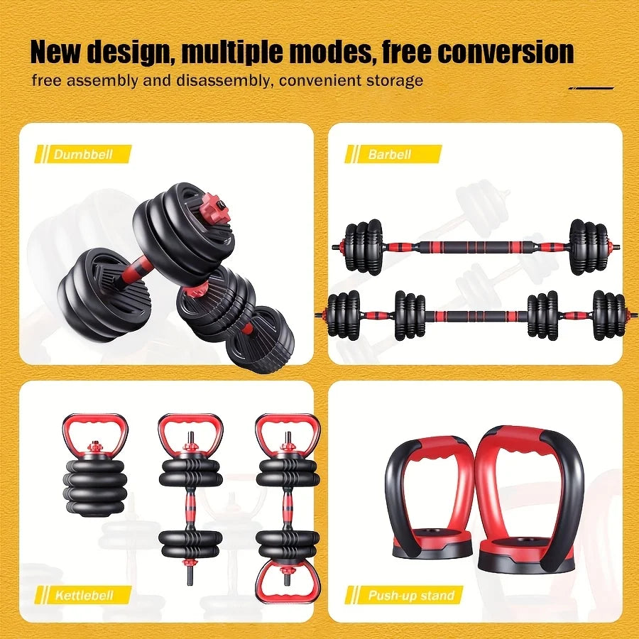 Ensemble d'haltères à poids réglable 4 en 1 22 lb – Équipement de gymnastique domestique multifonction pour hommes et femmes – Haltère convertible, Kettlebell