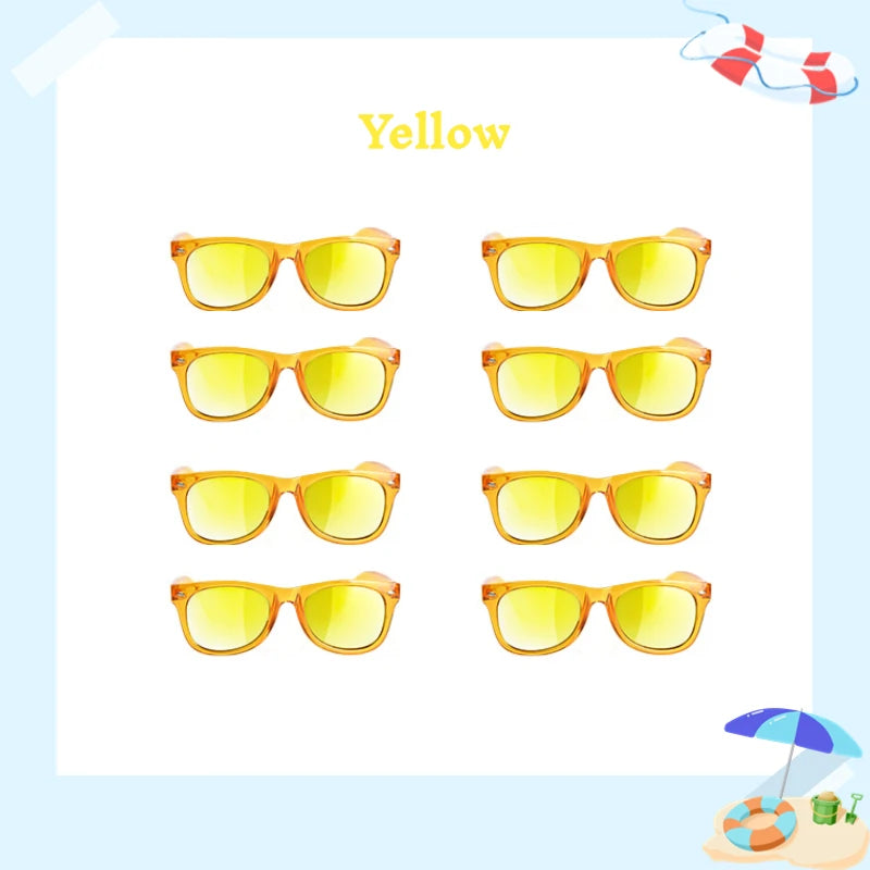 8 - 64pcs enfants lunettes de soleil cadeau de fête en vrac pour les enfants de 3 - 12 ans, lunettes de soleil translucides néon avec Protection UV 400, Pool birthday party Supplies Gift Bag pad