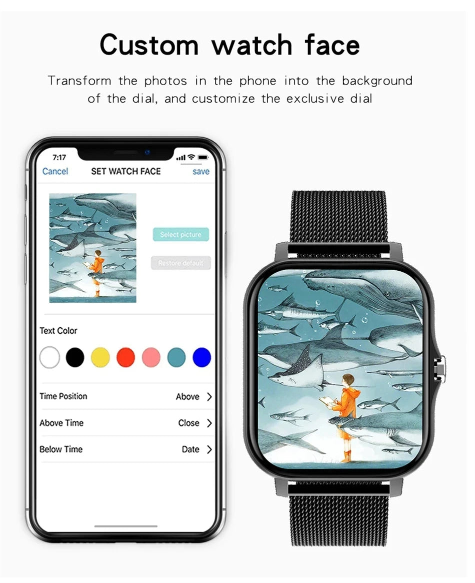 2025New mise à niveau montre intelligente pour hommes femmes 1.83 pouces écran tactile complet BT appel sport surveillance montre intelligente pour téléphone Android et IOS