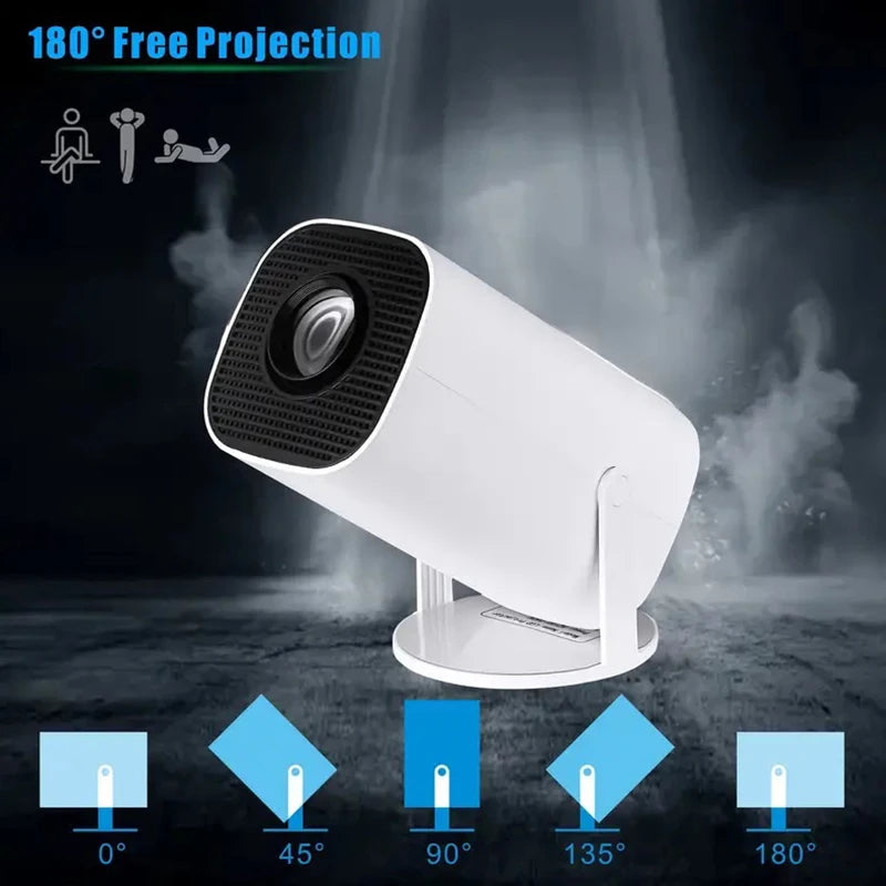 Projecteur WiFi 6 4K HD Android 11 260 ANSI Allwinner H713 BTpig 720P, Portable, pour Home Cinéma en Plein Air