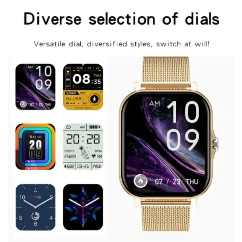 Montre intelligente pour téléphone android. Écran couleur 1,44 pouces, entièrement tactile, appel Bluetooth, montre intelligente, charge magnétique