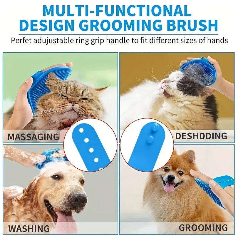 Kit De toilettage pour animaux De compagnie, 2 pièces, pour chien, chat, fourrure de lapin, brosse De toilettage, gant De nettoyage De bain, brosse De cheveux et de douche pour animaux De compagnie