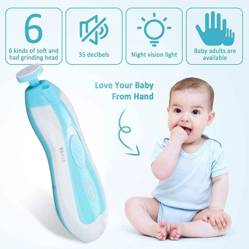 Coupe-ongles électrique pour bébé, outil de polissage des ongles pour enfants, soins pour bébé, coupe-ongles multifonctionnel, ensemble de manucure pour nourrissons