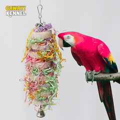Jouets pour oiseaux amusants, jouets pour perroquets, Cage à perroquets, loofah naturel suspendu, calopsitte avec cloche, perruche, morsures d'oiseaux pour animaux de compagnie, jouets à mâcher