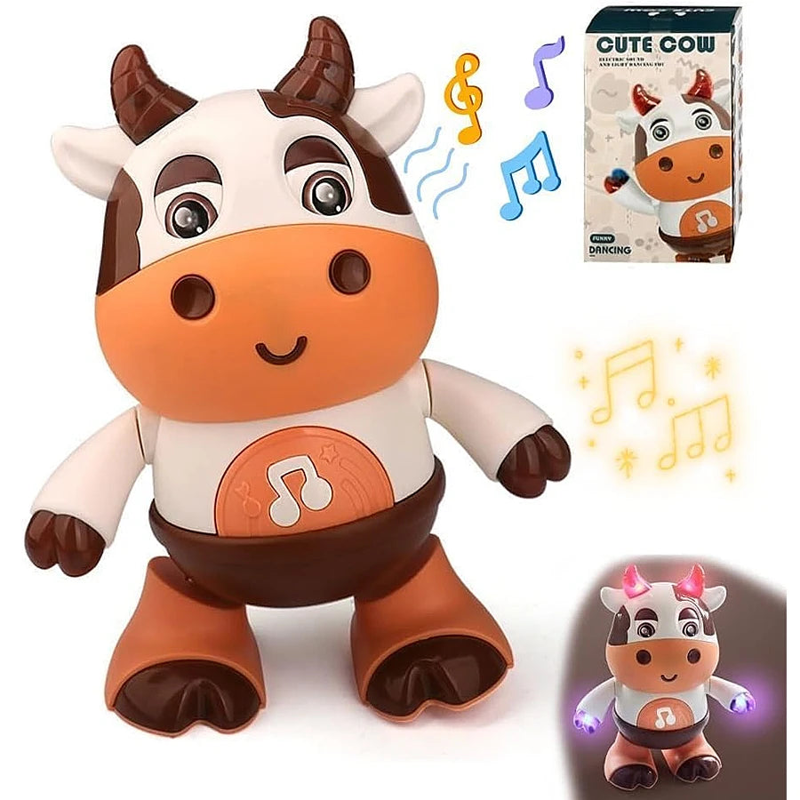 Jouet de vache dansante pour bébé, vache en peluche à musique électrique avec chansons et mouvements amusants, jouets interactifs pour bébé, mignon G de noël pour tout-petits