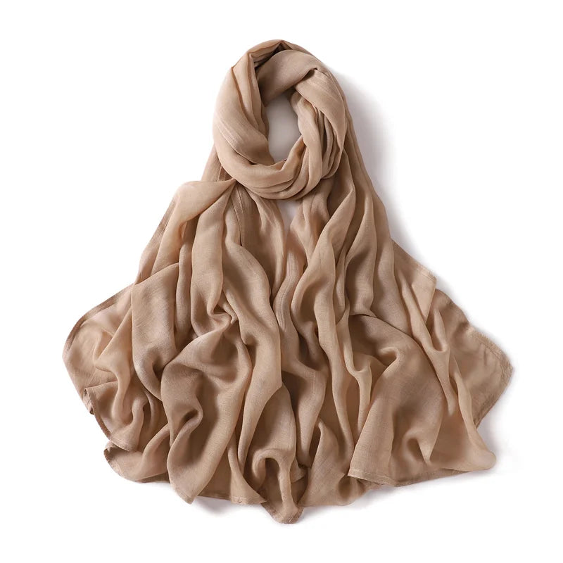 Ramadan Solid Color Plus Size Cotton Rayon Hijab Scarf Women's Muslim Headscarf Wraps Shawls Muslim Women's Headband Islamic Turban