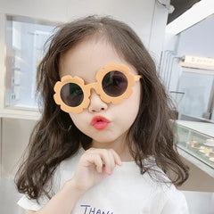 Lunettes de soleil mignonnes à fleurs pour enfants, cadre pour documents bonbons, protection UV extérieure pour garçons et filles
