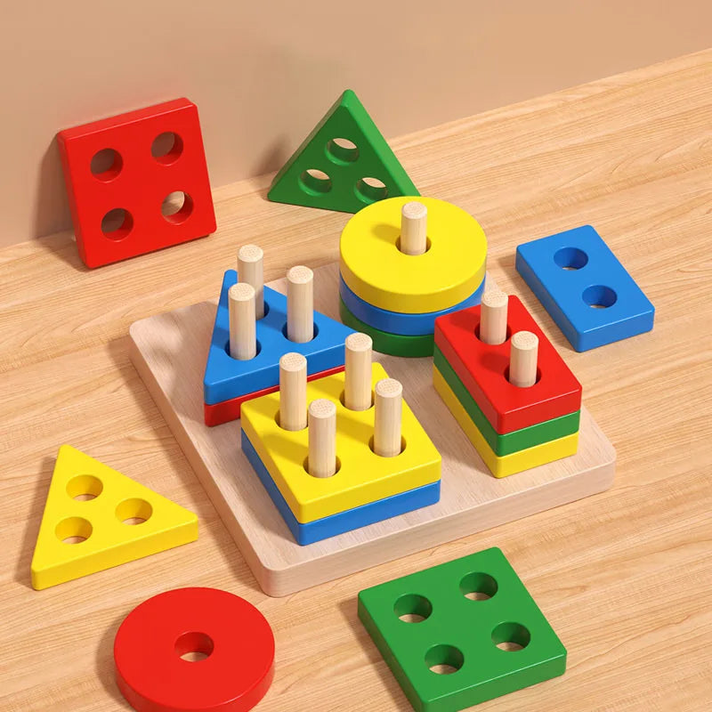 Jouets éducatifs en bois Montessori pour enfants de 1 2 3 ans jouets pour bébés Puzzles en bois 3D jouet d'apprentissage pour bébés jeu de Puzzle pour enfants