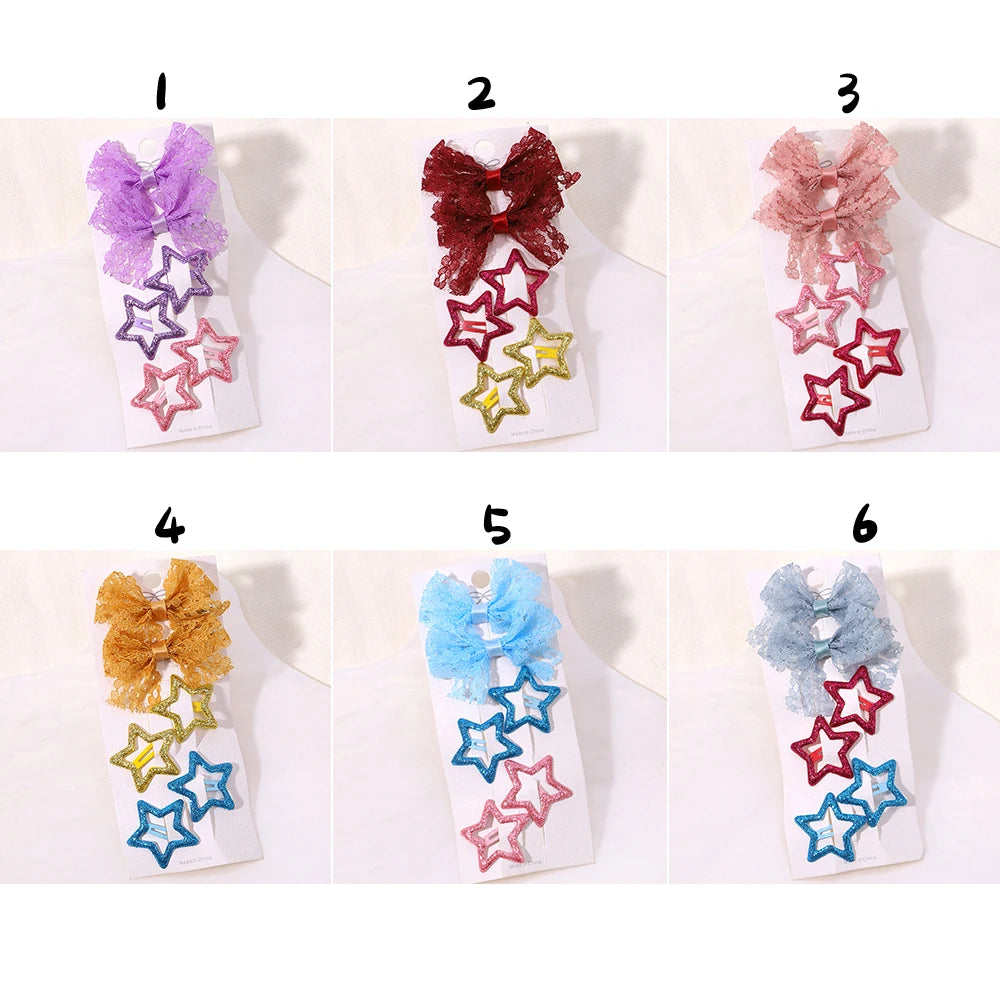 Enfants frais pince à cheveux ensemble fleur imprimé doux papillon épingles à cheveux enfants BB cheveux frange Clips Barrettes fille accessoires chapeaux