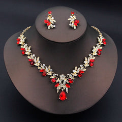 Ensemble de colliers et boucles d'oreilles pour femmes, 14 couleurs, à la mode, goutte d'eau, ras du cou, ensemble de bijoux pour bal d'anniversaire, mariage