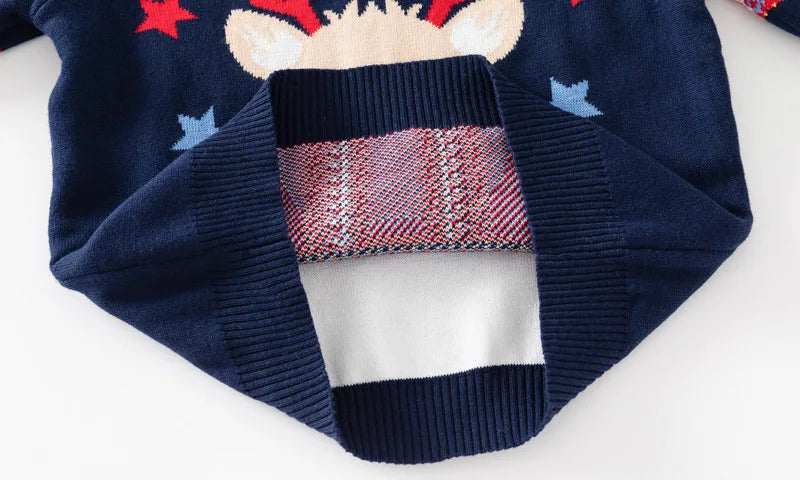 Pull imprimé de noël pour enfants, Costume du nouvel an 2025, manches longues, col rond, pulls tricotés doux et décontractés, pull chaud, haut de noël