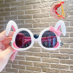 Nouvelles lunettes de soleil en forme de petit lapin pour filles, lunettes de soleil pour enfants de dessin animé étranger, photo de bébé, lunettes de soleil super mignonnes