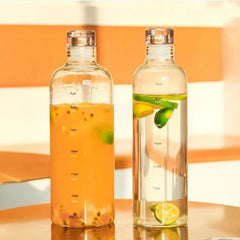 Nouvelle tasse d'eau Sport bouteille d'eau avec échelle de temps Couple en plastique Portable conteneur d'eau Anti-chute bouteille d'eau extérieure