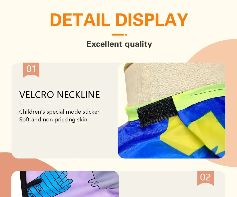Tablier de coiffure pliable pour enfants, Cape de coupe de cheveux colorée pour Salon de coiffure, parapluie en tissu, accessoire de Salon de coiffure