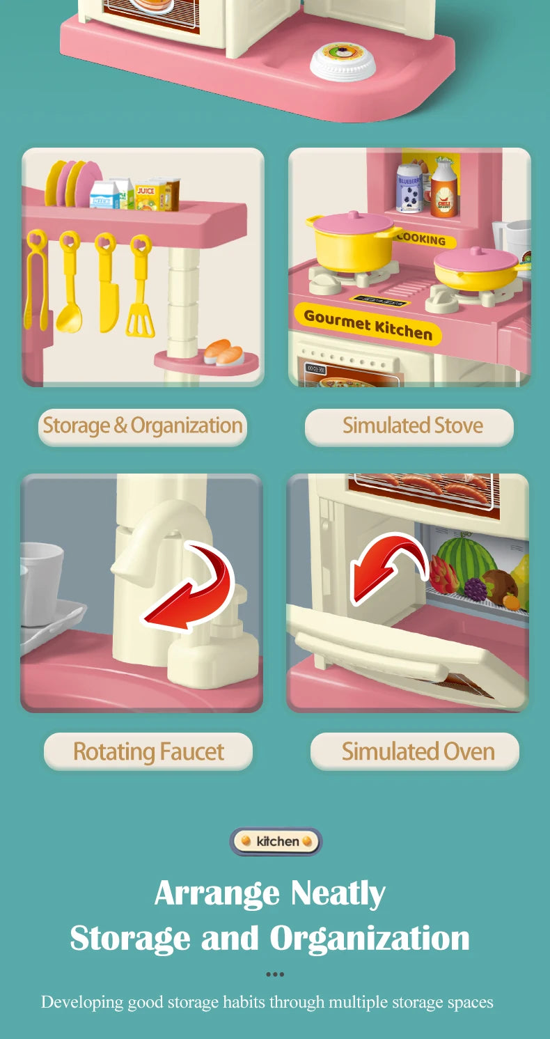 Accessoires de cuisine pour enfants, ensemble de jeu, jouets, aliments de cuisine, casseroles, Pots à lait, fourchette à pain pour enfants de 3 ans et plus, garçons et filles