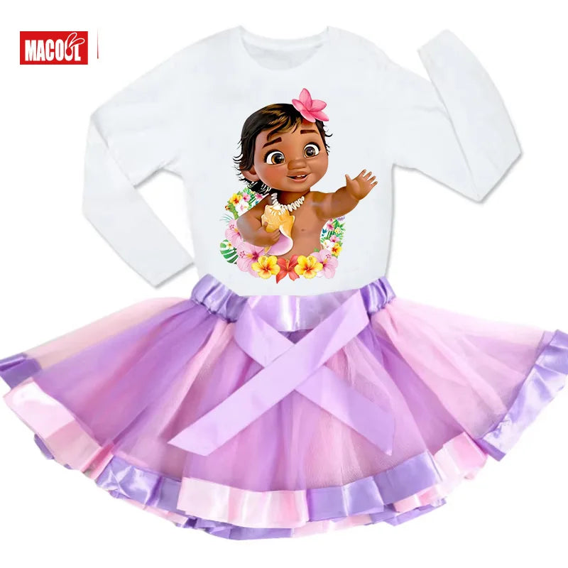 Ensemble de T-shirt et Robe Tutu pour Fille, Tenue Arc-en-Ciel, Vêtements 2 Pièces