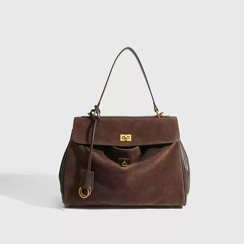 Sac à main de luxe pour femmes, café violet, marque avancée, Simple, fourre-tout en daim givré, sac à bandoulière de voyage pour banlieue