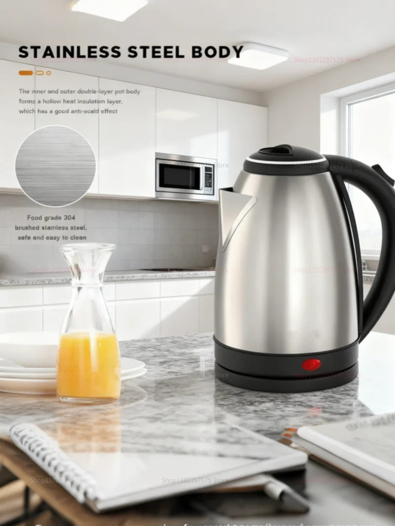 Bouilloire électrique 2L, appareils de cuisine en acier inoxydable, bouilloire intelligente, chaudière à eau Portable pour voyage d'hôtel, bouilloire à eau de cuisine