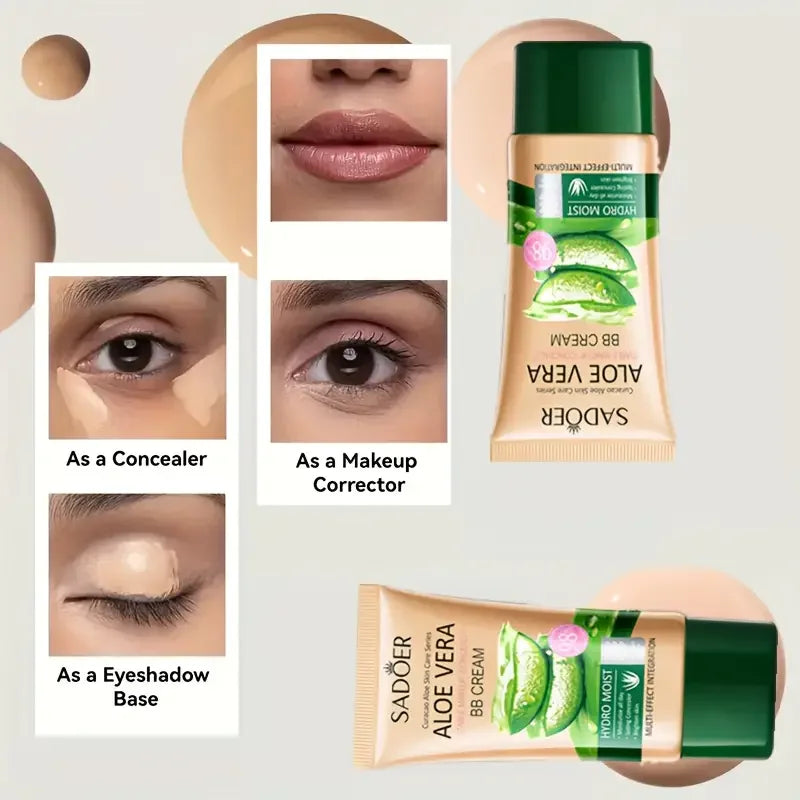 Aloe Vera BB crème-hydratant et dissimulant au collagène fond de teint à couverture complète, correcteur longue durée et léger