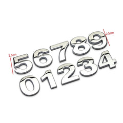 Autocollants de voiture alphabet en métal 3D, insigne argenté chromé, lettres, chiffres, logo, accessoires automobiles, autocollants de décoration